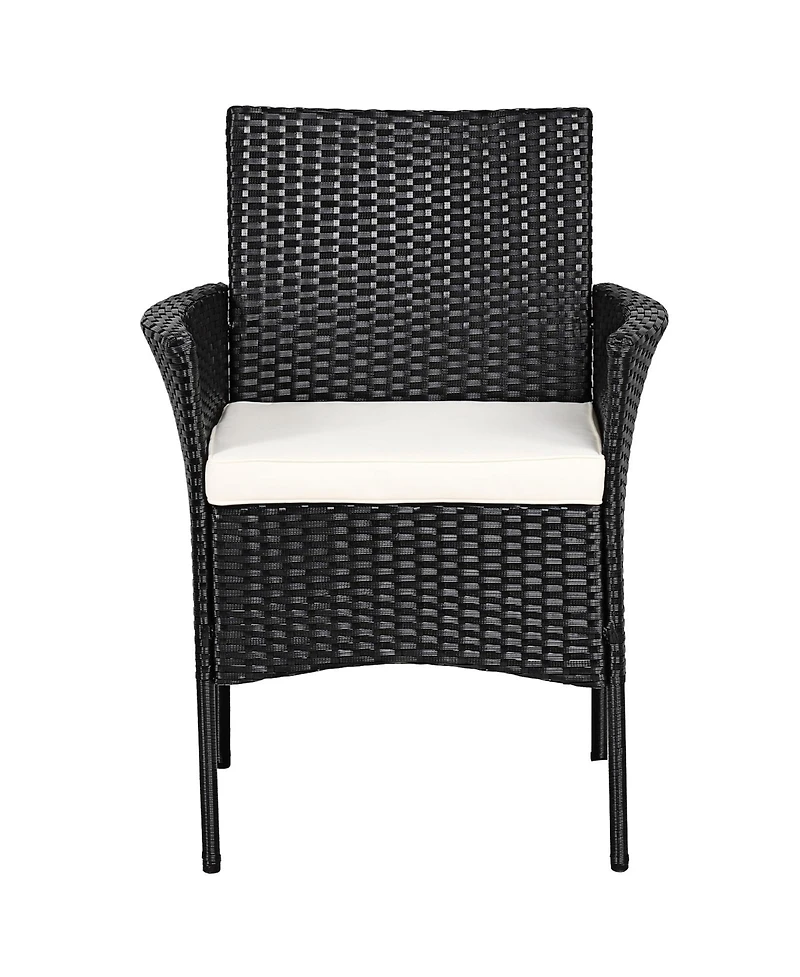 Sugift 2 Pieces Patio Wicker Chairs with Cozy Seat Cushions