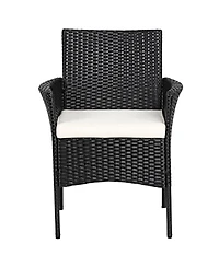 Sugift 2 Pieces Patio Wicker Chairs with Cozy Seat Cushions