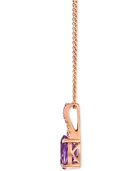 Le Vian Amethyst (1-1/3 ct. t.w.), Pink Sapphire (1/10 ct. t.w.) & Nude Diamond Accent 20" Adjustable Pendant Necklace in 14k Rose Gold