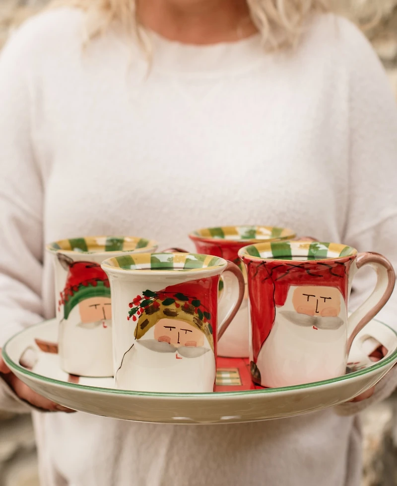 Vietri Old St. Nick Assorted Mugs, Set of 4