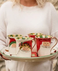 Vietri Old St. Nick Assorted Mugs, Set of 4