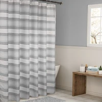 Awesome Home Horizontal Beach Stripe Water Repellent Shower Curtain 72x72