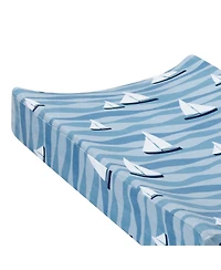 Lambs & Ivy Little Skipper Nautical Ocean Sailboat Soft Changing Pad Cover