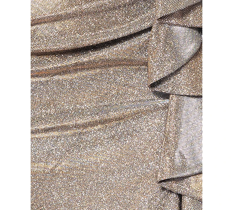 Xscape Women's Off-The-Shoulder Ruffled Glitter Gown