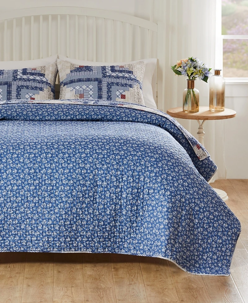 Greenland Home Fashions Cottage Cabin Finely Stitched -Pc. Quilt Set