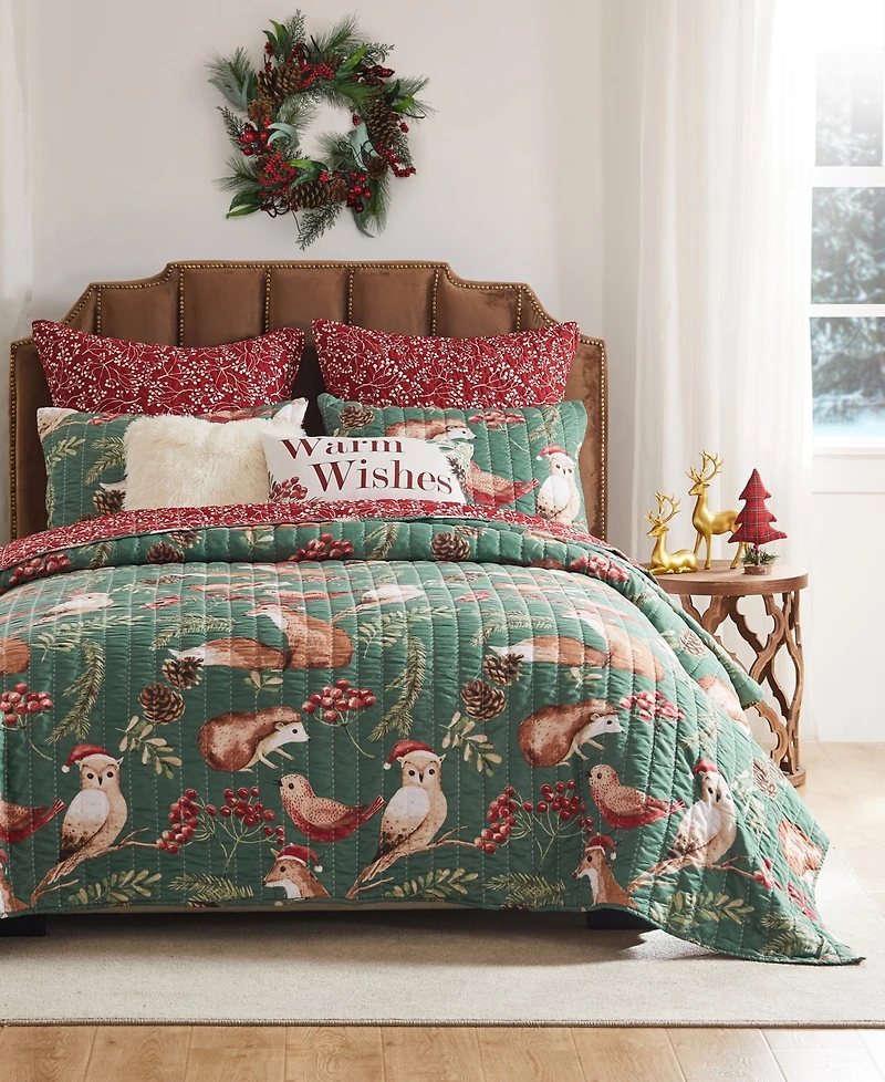 Greenland Home Fashions Willow Holiday 2-Pc. Quilt Set, Twin/Twin Xl