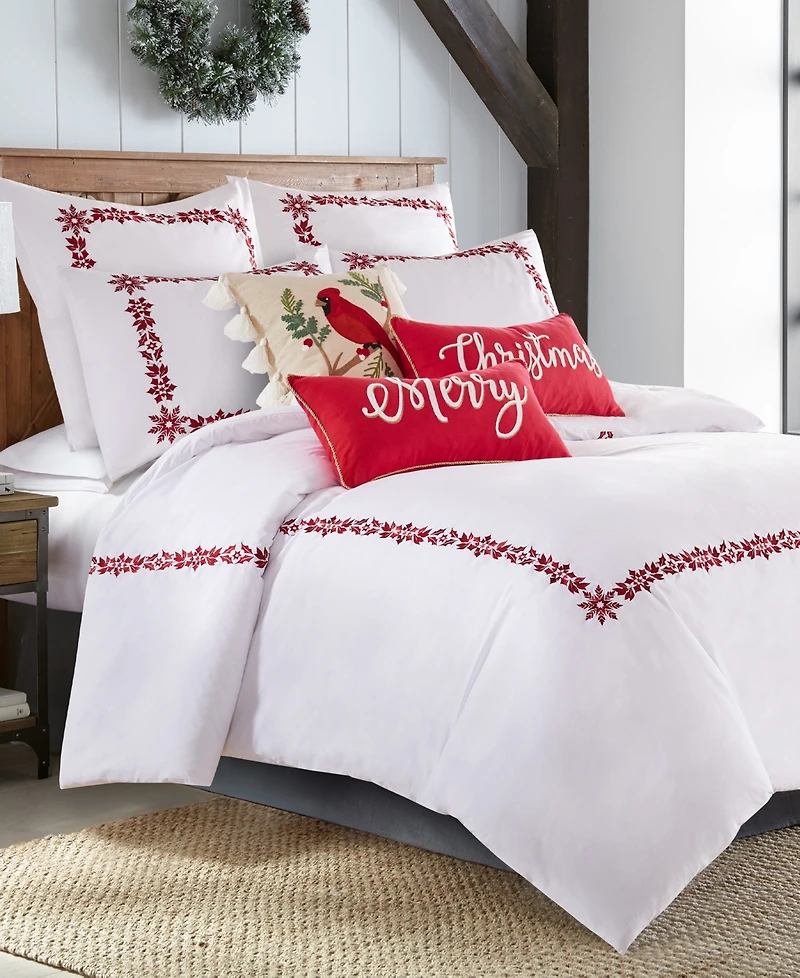 Levtex Holly Thistle Embroidered 3-Pc. Duvet Cover Set, King