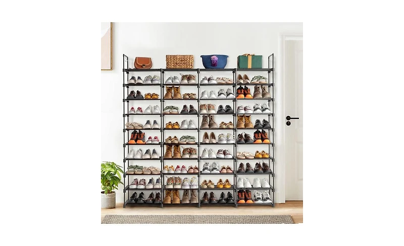 10-Tier Shoe Rack Organizer – Stackable Shoe Storage Shelf for 80 Pairs, Ideal for Entryway or Closet