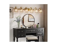 gaomon Bathroom Vanity Light Fixtures Modern Crystal Vanity Light Fixtures Over Mirror FF0C;6 Light Modern Crystal Wall Lighting with Square Shade Gol