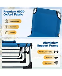 Sugift 5-position Outdoor Folding Chaise Lounge Chair