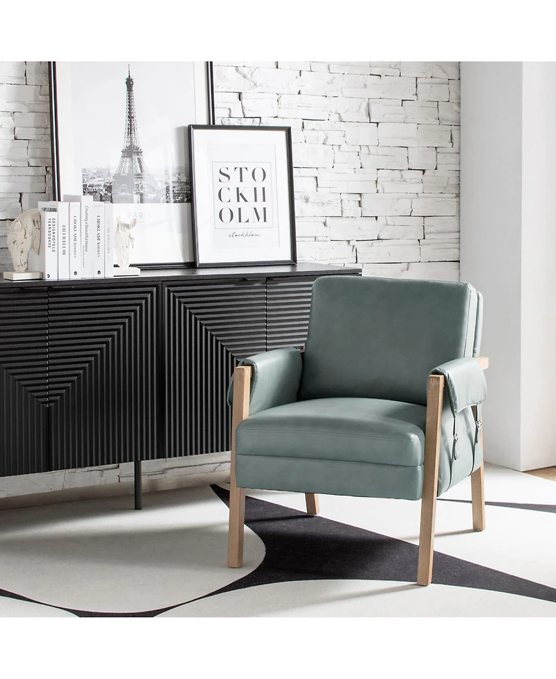 Olivia Farmhouse Armchair with Solid Wood Frame