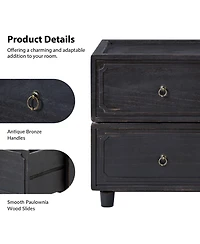Hulala Home Scipione Transitional 2 - Drawer Nightstand with Multiple Configurations