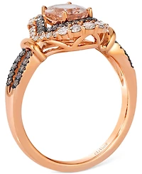 Le Vian Peach Morganite (3/4 ct. t.w.) & Diamond (1/2 ct. t.w.) Halo Ring in 14k Rose Gold