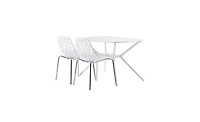 Slickblue 4-Piece Birds Nest Style Lounge Chair Set, Elegant White Design for Indoor & Outdoor Use