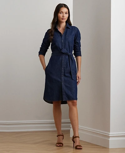Lauren Ralph Belted Denim Shirtdress