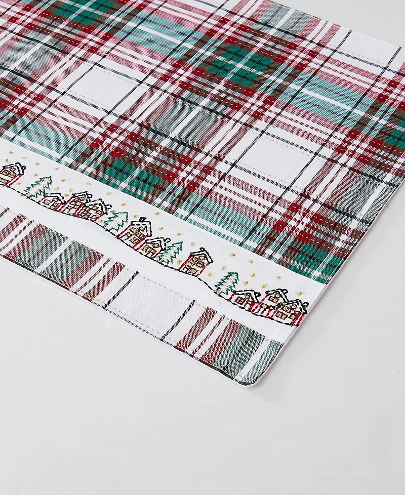 Avanti Holiday Cotton Plaid Placemats 13" x 19", Set of 4