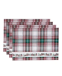 Avanti Holiday Cotton Plaid Placemats 13" x 19", Set of 4
