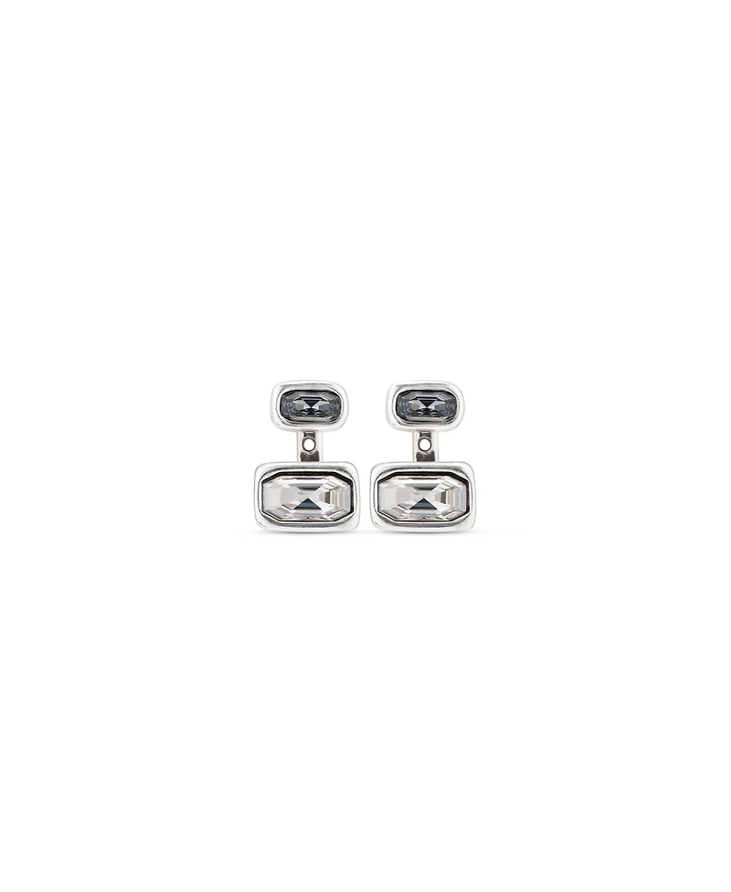 UNOde50 Sterling Silver Plated Metal Alloy and White Crystal Earrings