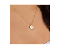 Mother-of-Pearl Heart Pendant Charm Necklace in 14k Gold-Plated Sterling Silver
