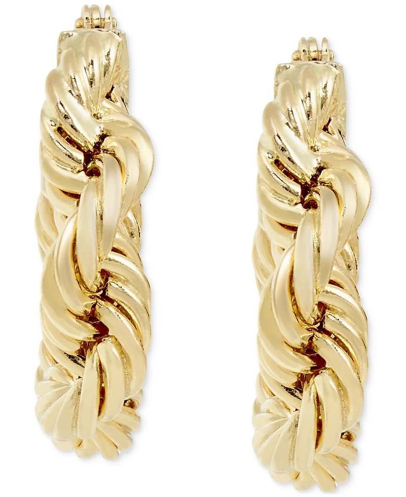 Macy's Chunky Rope Chain Hoop Earrings in 10k Gold