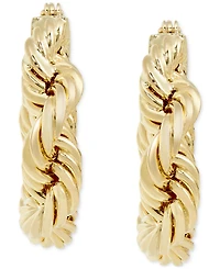 Macy's Chunky Rope Chain Hoop Earrings in 10k Gold