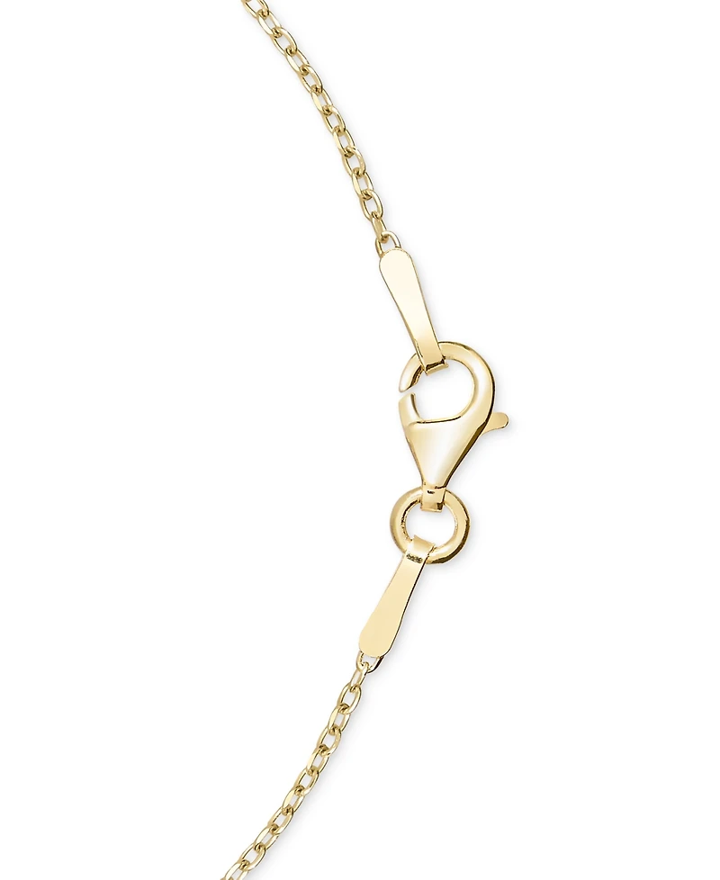Macy's Polished Puffed Heart 18" Station Necklace in 10k Yellow Gold