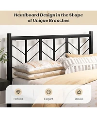 Queen Size Platform Bed with Headboard 11.5" Under Bed Storage Easy Assembly
