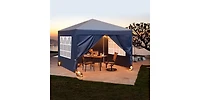Slickblue Two-Door, Two-Window Waterproof Right-Angle Folding Tent in Blue, Perfect for Outdoor Events and Gatherings