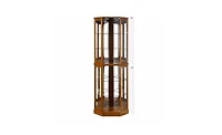 Slickblue 6-Shelf Corner Curio Display Cabinet with Lights and Mirrors