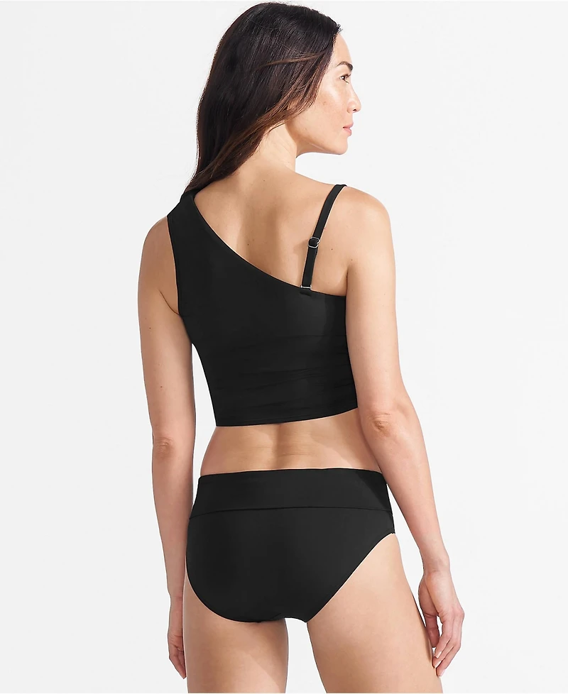 Lands' End Women's Ruched One Shoulder Midkini Top