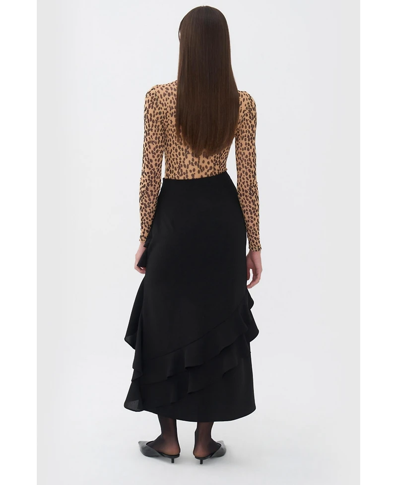 Nocturne Women's Long Skirt with Flounced