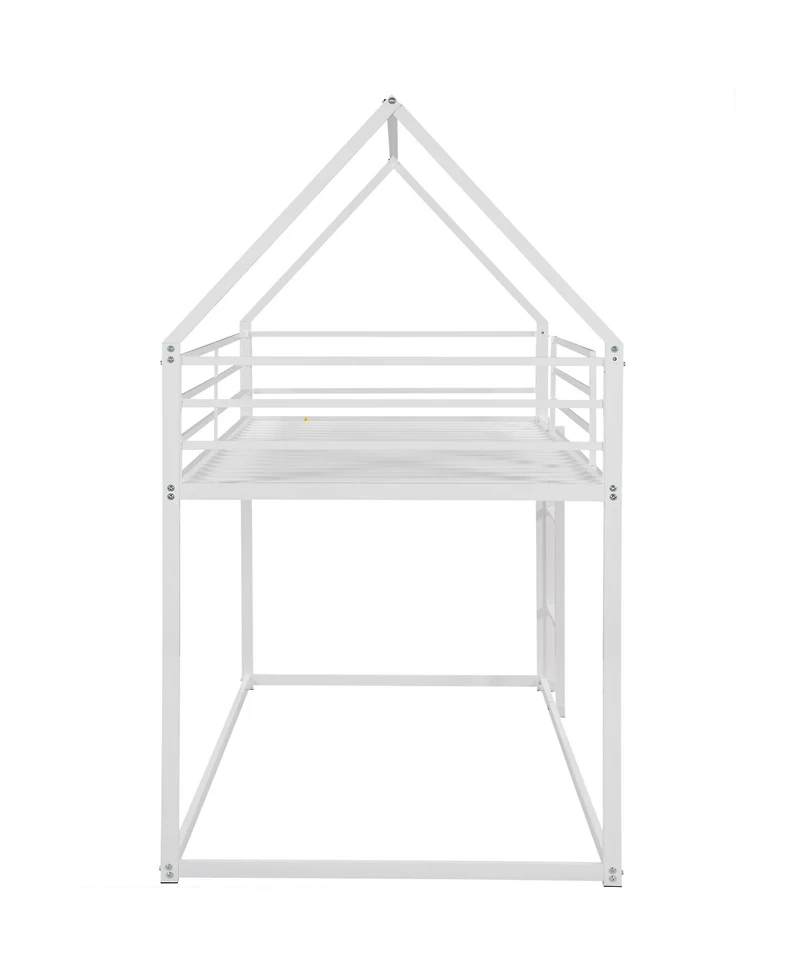 Streamdale Twin Over House Bunk Bed With Built-In Ladder