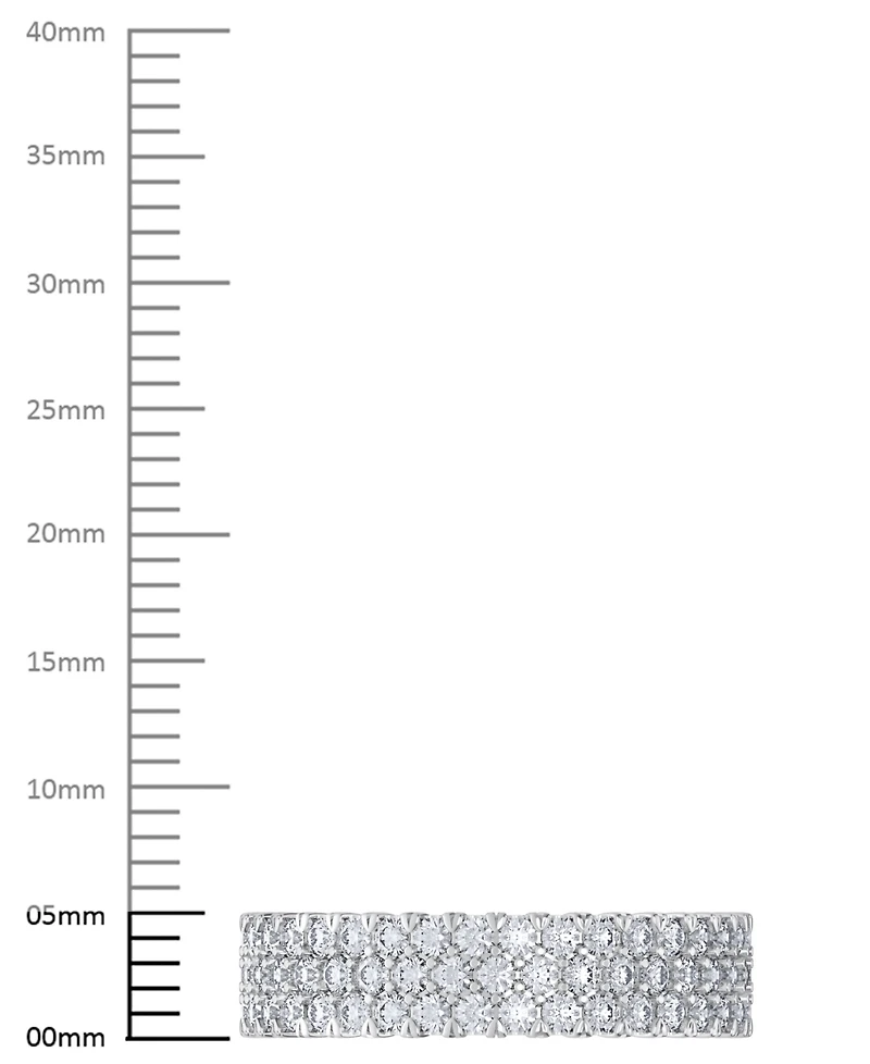 Diamond Three-Row Eternity Band (2 ct. t.w.) Platinum, 14k White Gold, or Rose Gold