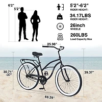 Streamdale Men's Single-Speed Cruiser Bike Comfortable and Stylish