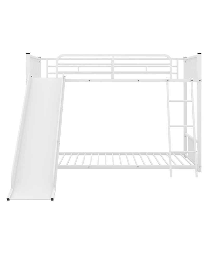 Streamdale Metal Bunk Bed With Slide, Twin Over