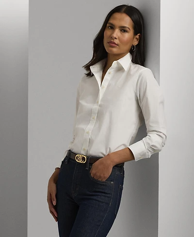 Lauren Ralph Petite Non-Iron Straight-Fit Shirt