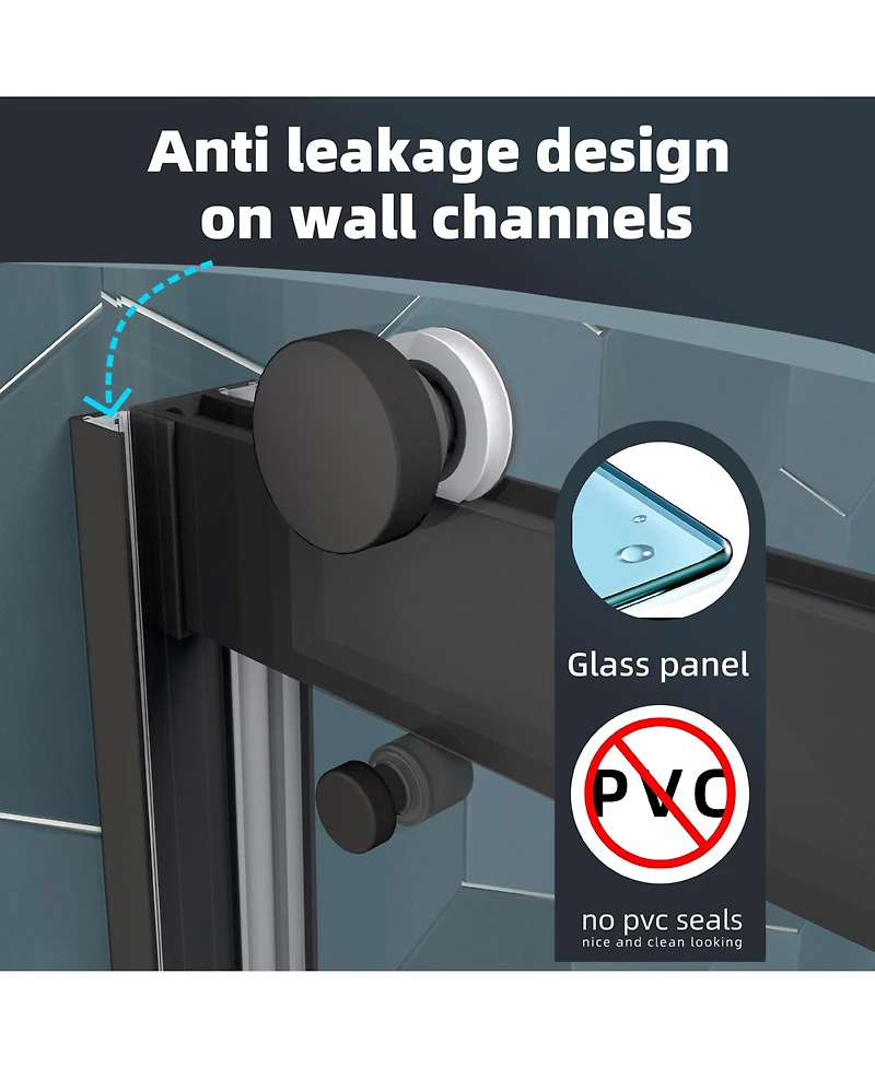 Streamdale Bypass Shower Door, Reversible Opening, 56"-60" x 74