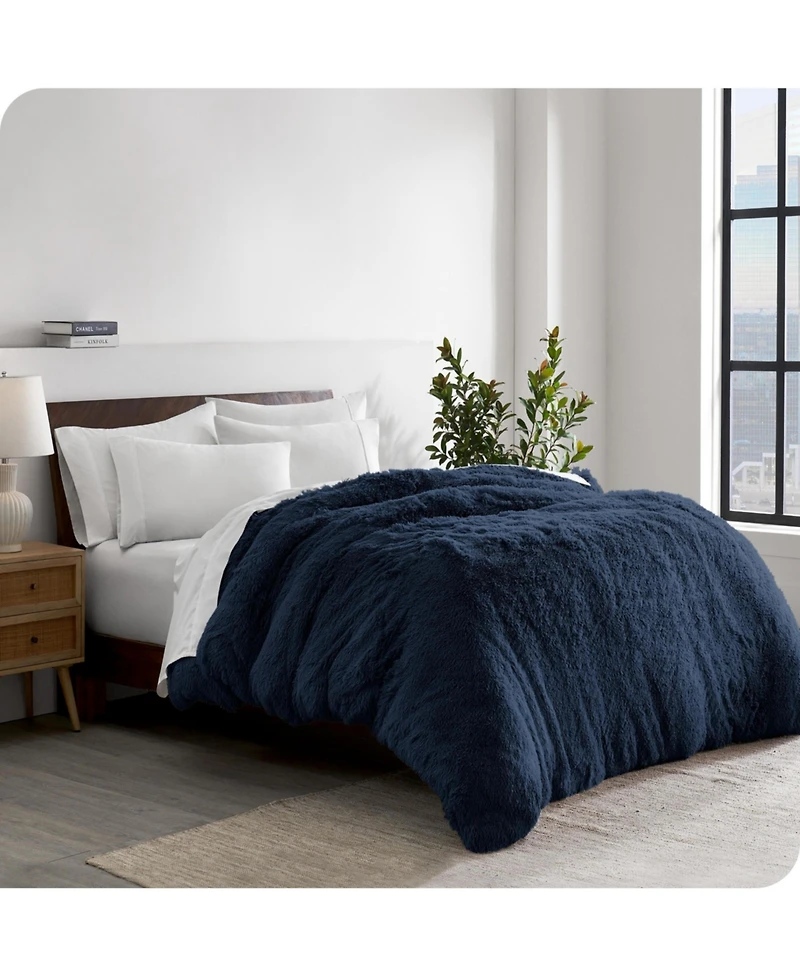 Bare Home Shaggy Faux Fur Duvet Cover