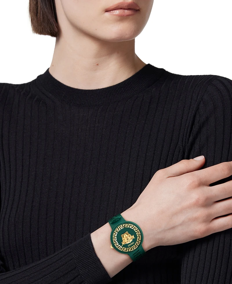 Versace Women's Swiss V-Pop Green Silicone Strap Watch 39mm