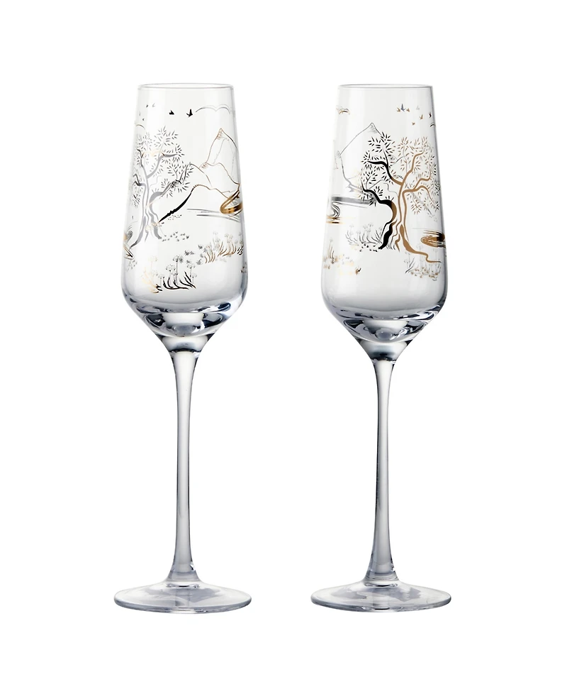 Anton Studio Designs Skye Champagne Flutes, Set of 2