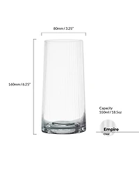 Anton Studio Designs Empire Clear Highball Tumblers, Set of 2