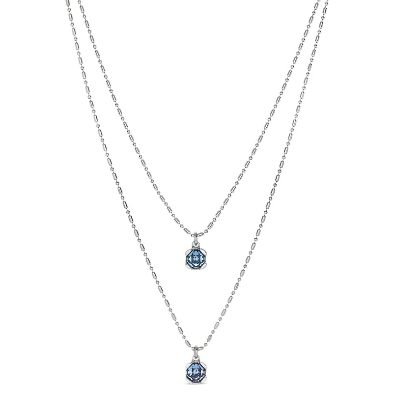 UNOde50 Sterling Silver Metal Alloy Double Chain Necklace