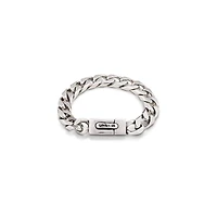 UNOde50 Sterling Silver-Plated Metal Medium Treaded Bearded Chain Bracelet