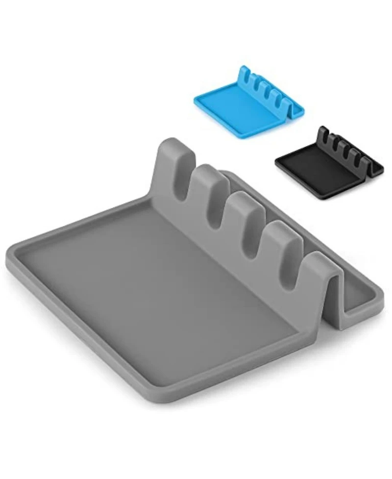 Silicone Utensil Rest with Drip Pad for Multiple Utensils