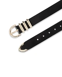 Cole Haan Women's Modern Triple Keeper Beveled Edge Leather Belt
