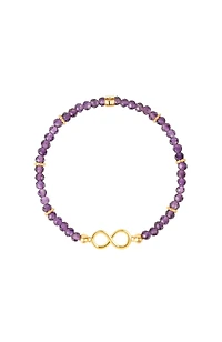 Eternal Bliss - Amethyst Infinity Charm Bracelet