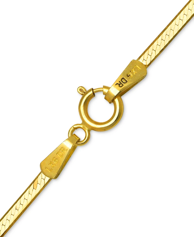 20" Flat Herringbone Chain Necklace (1-1/4mm) in 14k Gold