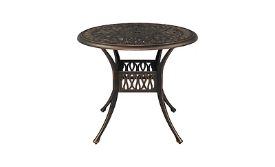 Slickblue Round Top Courtyard Cast Aluminum Table – Bronze