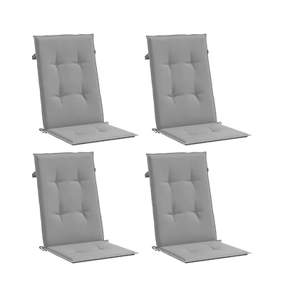 vidaXL Garden Highback Chair Cushions 4 pcs Gray 47.2"x19.7"x1.2" Fabric