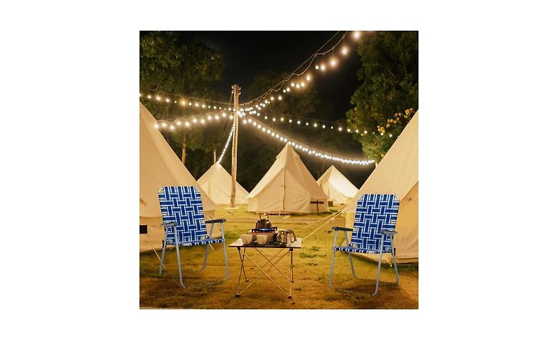 Slickblue Set of 2 Folding Beach Chairs – Steel Tube Frame, 120kg Weight Capacity